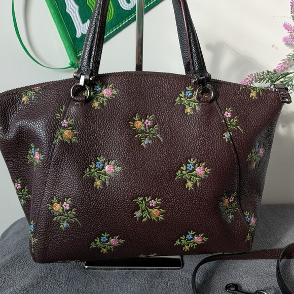 Coach Floral Burgundy Prairie Satchel - Picture 4 of 9
